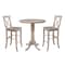 International Concepts Round 36 in Rd Ped Bar Ht Table, 2 Bar Ht Stools, Weathered Grey, 36 W, 36 L, 41.1 in H, Wood K09-36RT-S6133-2 - alternate 1